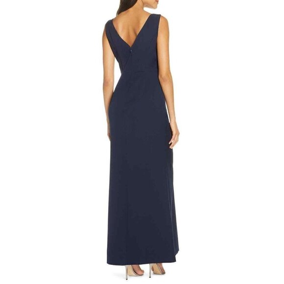 ELIZA J Ruffle Front Gown in Navy Size US 2 - Picture 2 of 12